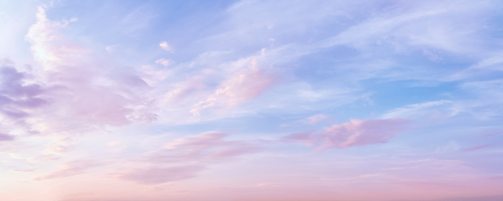 Pastel colored romantic sky. Extra-large panoramic view, natural texture and background