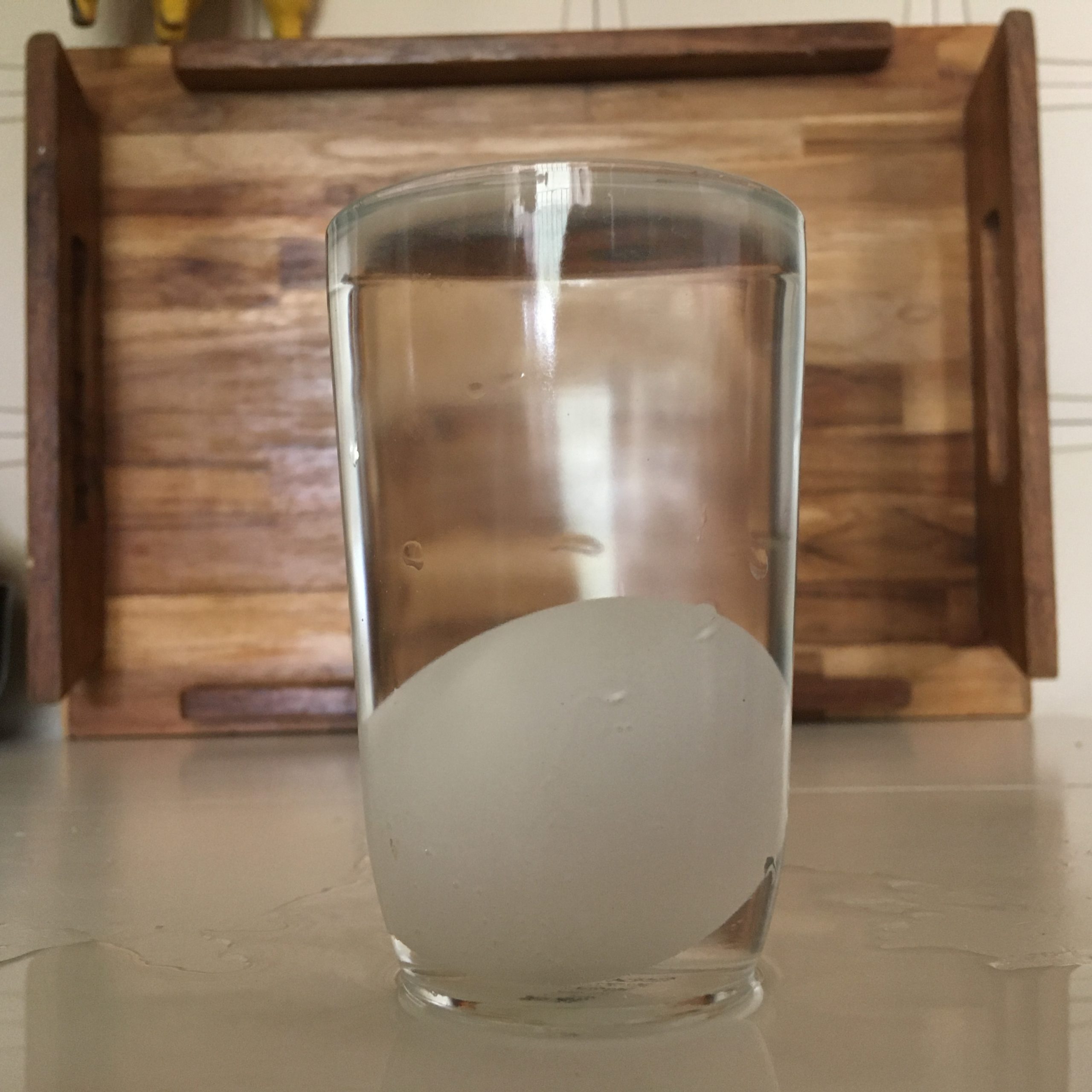  Egg in a glass of water